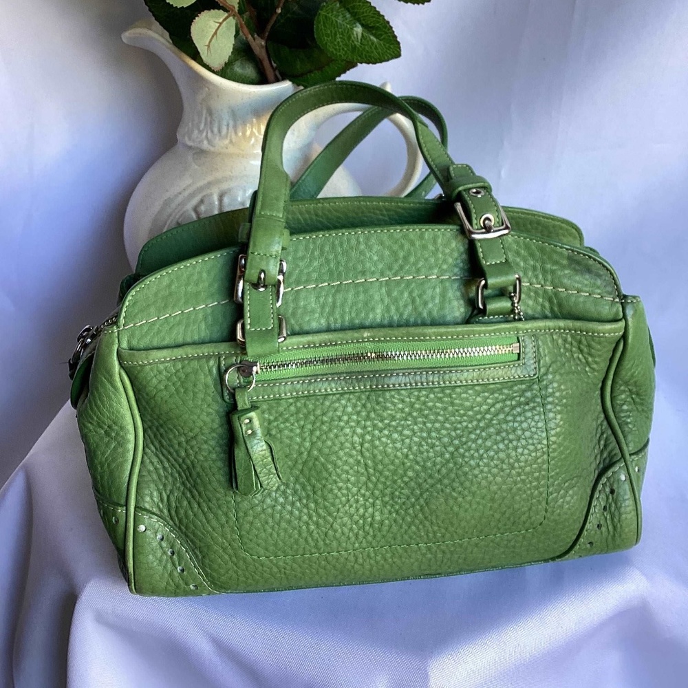 Coach Hamptons Lime Green Satchel Purse